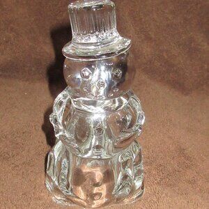 DePlomb Lead Crystal Snowman Tealight Candle Holder